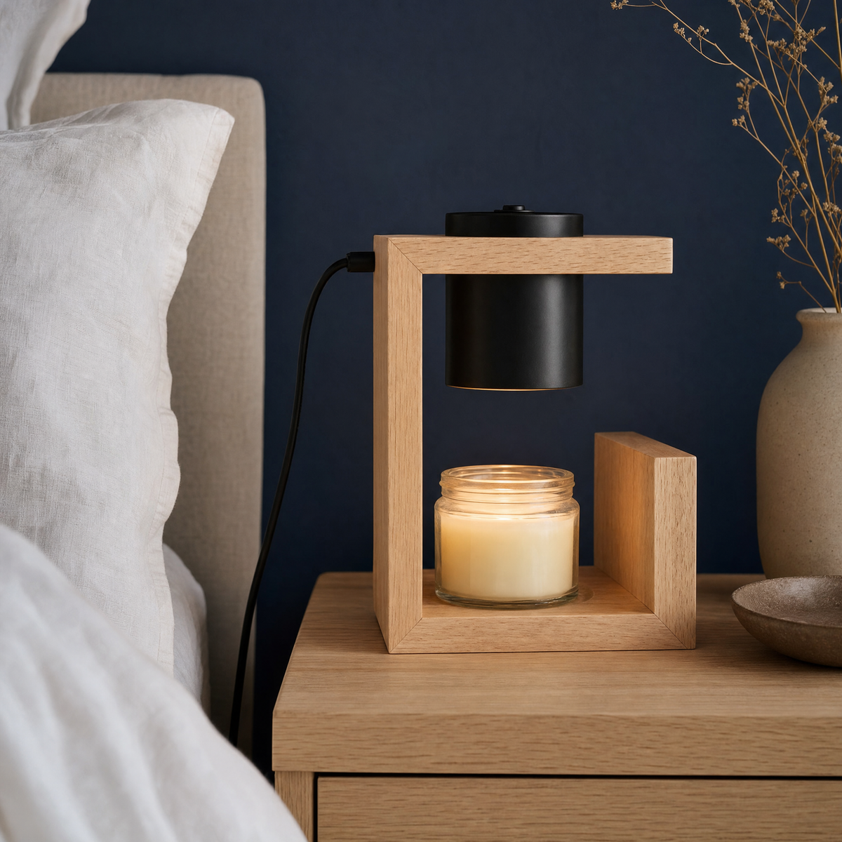 SOMNEVIA Glow on a Nordic bedside table
